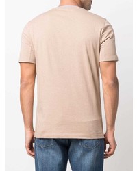 T-shirt à col rond imprimé beige Brunello Cucinelli