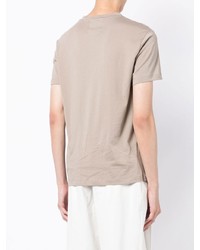 T-shirt à col rond imprimé beige Emporio Armani