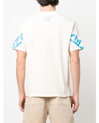 T-shirt à col rond imprimé beige Kenzo