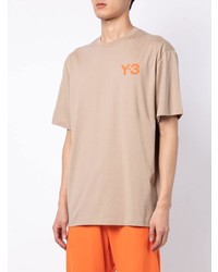 T-shirt à col rond imprimé beige Y-3