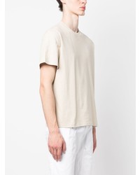 T-shirt à col rond imprimé beige Coperni