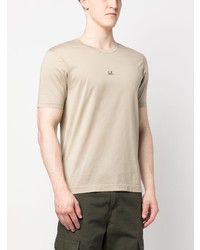 T-shirt à col rond imprimé beige C.P. Company