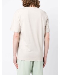 T-shirt à col rond imprimé beige Ea7 Emporio Armani