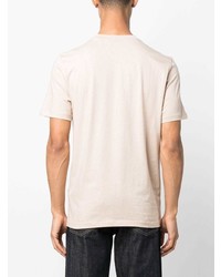 T-shirt à col rond imprimé beige Hugo