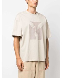 T-shirt à col rond imprimé beige UNTITLED ARTWORKS