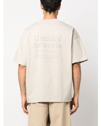 T-shirt à col rond imprimé beige UNTITLED ARTWORKS