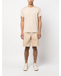 T-shirt à col rond imprimé beige Ea7 Emporio Armani