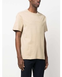 T-shirt à col rond imprimé beige Calvin Klein