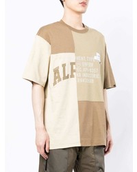 T-shirt à col rond imprimé beige Alpha Industries