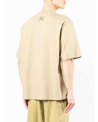 T-shirt à col rond imprimé beige Kenzo