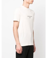 T-shirt à col rond imprimé beige Emporio Armani