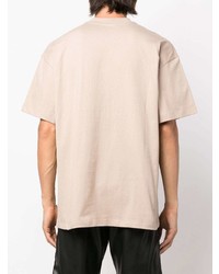 T-shirt à col rond imprimé beige MSGM