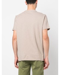 T-shirt à col rond imprimé beige Dondup