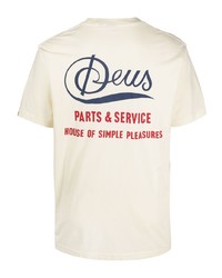 T-shirt à col rond imprimé beige Deus Ex Machina