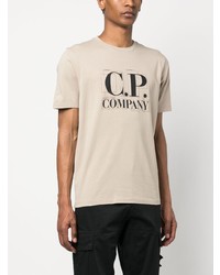 T-shirt à col rond imprimé beige C.P. Company