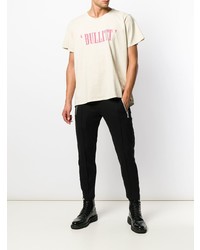 T-shirt à col rond imprimé beige Rhude