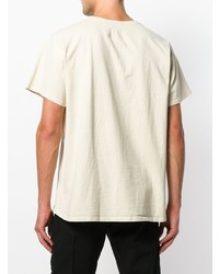 T-shirt à col rond imprimé beige Rhude