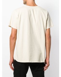 T-shirt à col rond imprimé beige Rhude