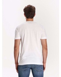 T-shirt à col rond imprimé beige Diesel