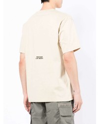 T-shirt à col rond imprimé beige Alpha Industries