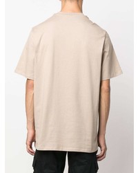 T-shirt à col rond imprimé beige MSGM