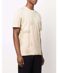 T-shirt à col rond imprimé beige 1017 Alyx 9Sm