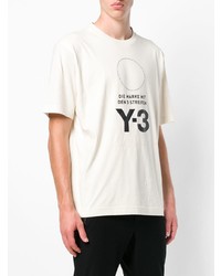 T-shirt à col rond imprimé beige Y-3