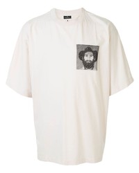 T-shirt à col rond imprimé beige Marcelo Burlon County of Milan