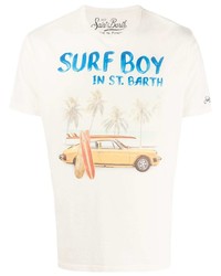 T-shirt à col rond imprimé beige MC2 Saint Barth
