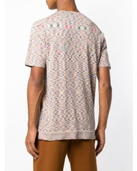 T-shirt à col rond imprimé beige Missoni