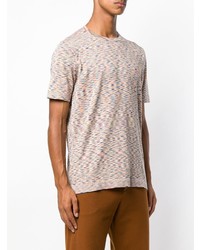 T-shirt à col rond imprimé beige Missoni