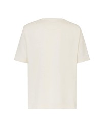 T-shirt à col rond imprimé beige Fendi