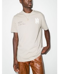 T-shirt à col rond imprimé beige Amiri