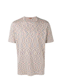 T-shirt à col rond imprimé beige Missoni