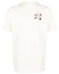 T-shirt à col rond imprimé beige Moncler