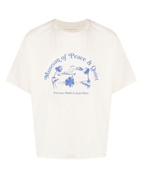 T-shirt à col rond imprimé beige Museum of Peace & Quiet