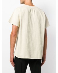 T-shirt à col rond imprimé beige Rhude