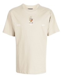 T-shirt à col rond imprimé beige Musium Div.
