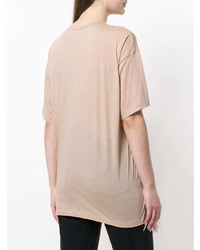 T-shirt à col rond imprimé beige N°21