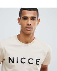 T-shirt à col rond imprimé beige Nicce London