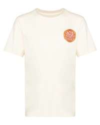 T-shirt à col rond imprimé beige Nicholas Daley