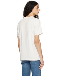 T-shirt à col rond imprimé beige MAISON KITSUNÉ