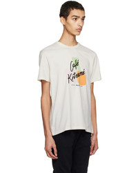 T-shirt à col rond imprimé beige MAISON KITSUNÉ