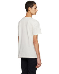 T-shirt à col rond imprimé beige MAISON KITSUNÉ