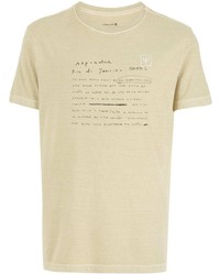 T-shirt à col rond imprimé beige OSKLEN