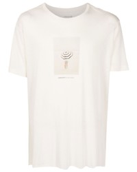 T-shirt à col rond imprimé beige OSKLEN