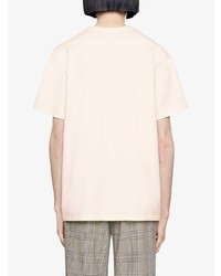 T-shirt à col rond imprimé beige Gucci