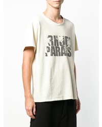 T-shirt à col rond imprimé beige Rhude