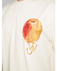 T-shirt à col rond imprimé beige JW Anderson