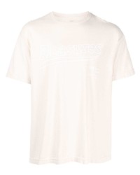 T-shirt à col rond imprimé beige Pleasures